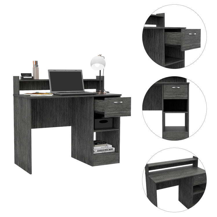 Charlotte Computer Desk With 2 Storage Shelves And Drawer