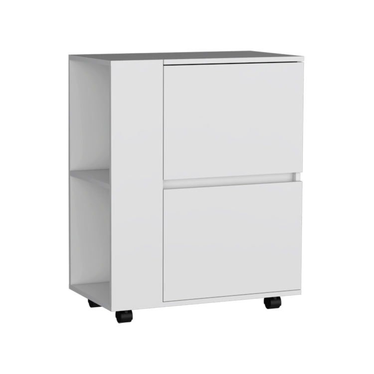 Glasgow Bar Cart Two Pull Down Door Cabinets And Two Open Shelves