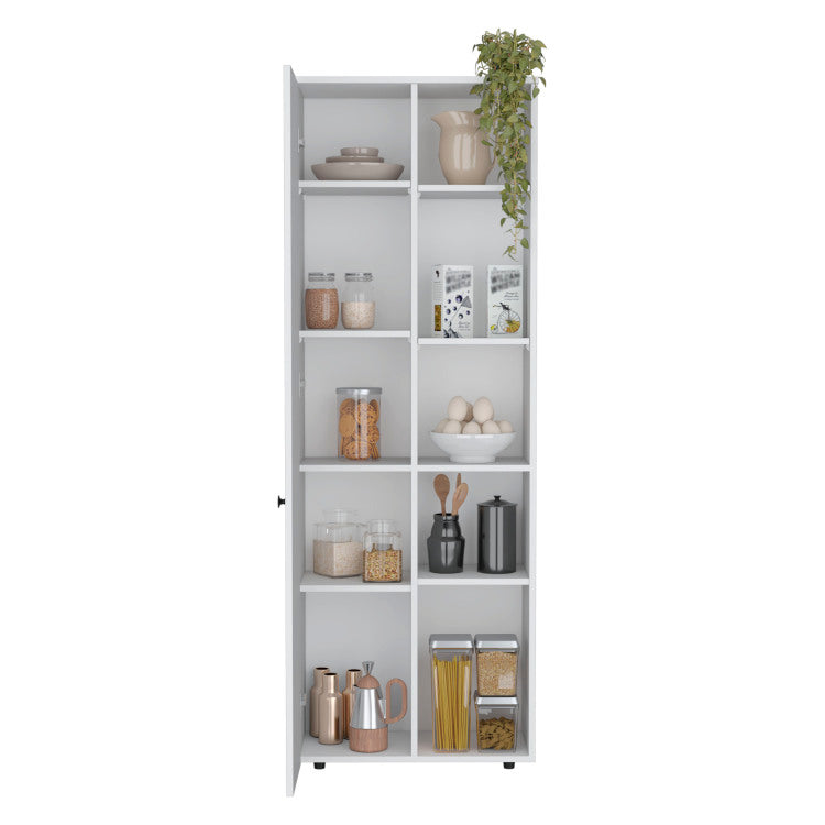 Hoyt Kitchen Pantry Storage Cabinet With And Five Interior And Exterior Shelves
