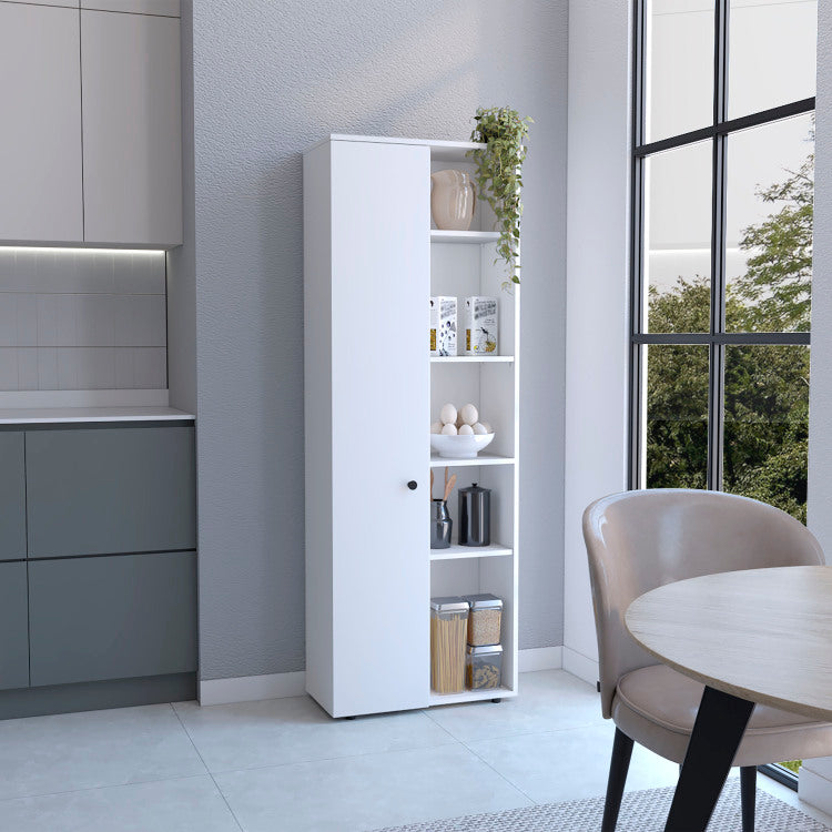 Hoyt Kitchen Pantry Storage Cabinet With And Five Interior And Exterior Shelves