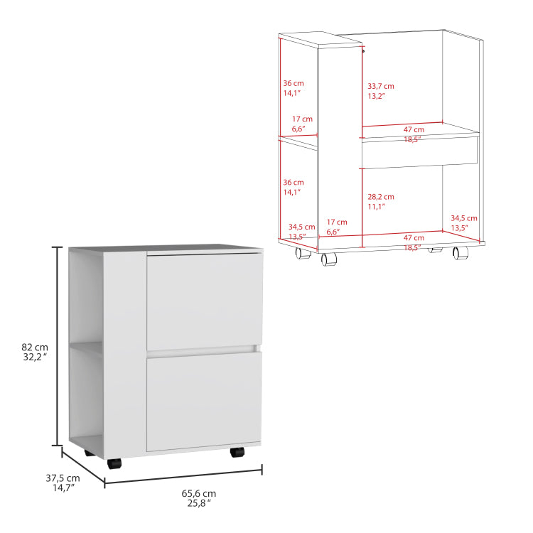 Glasgow Bar Cart Two Pull Down Door Cabinets And Two Open Shelves