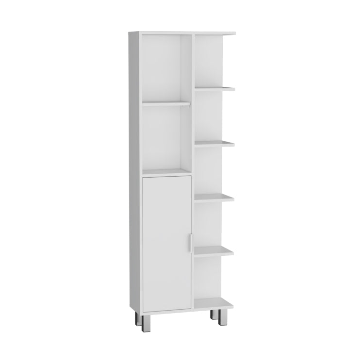 Crovie Linen 63 Inch High Bathroom Cabinet Linen Storage Cabinet With Seven Open Shelves