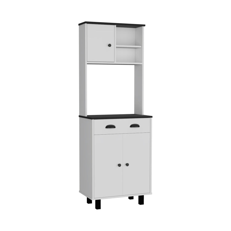 Salem Kitchen Pantry With 2 Cabinets, 2 Open Shelves, And Drawer