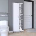 Crovie Linen 63 Inch High Bathroom Cabinet Storage Cabinet With Four Open Shelves