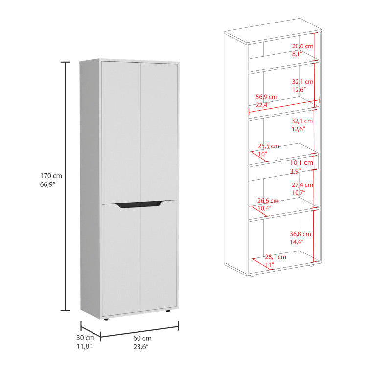 Herrin Storage Cabinet Kitchen Pantry With Four Doors And And Five Interior Shelves