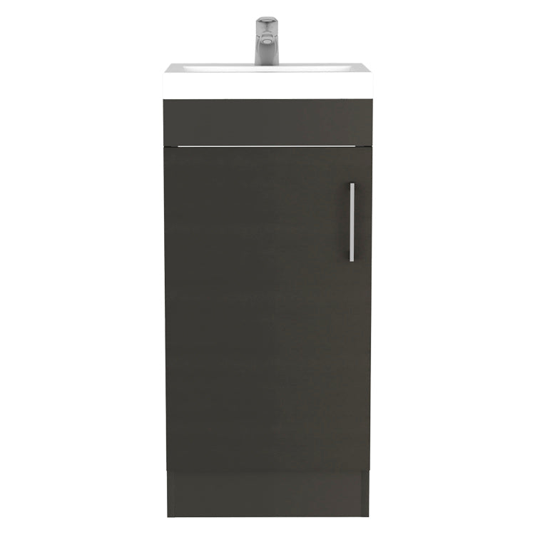 Madrid Bathroom Vanity Sink, Metal Handle, Single Door Cabinet Black