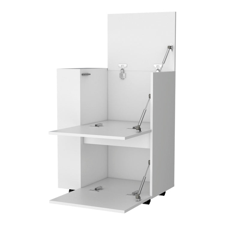 White 2 Cabinet Bar Cart