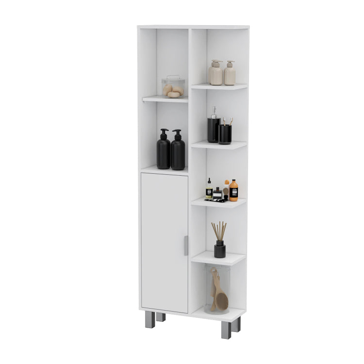 White 9 Shelf Linen Cabinet