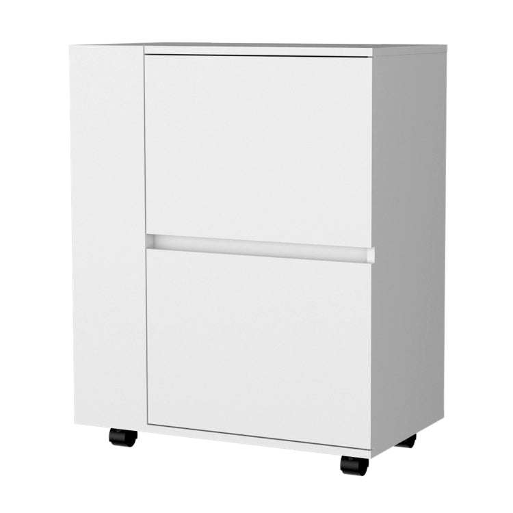 White 2 Cabinet Bar Cart
