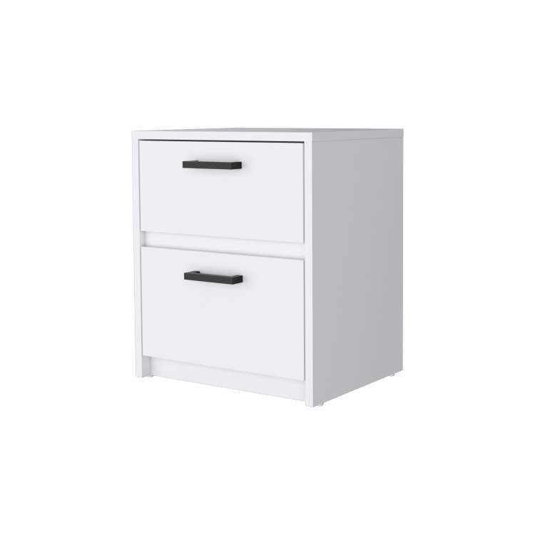 White 2 Drawer Nightstand