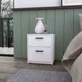 White 2 Drawer Nightstand