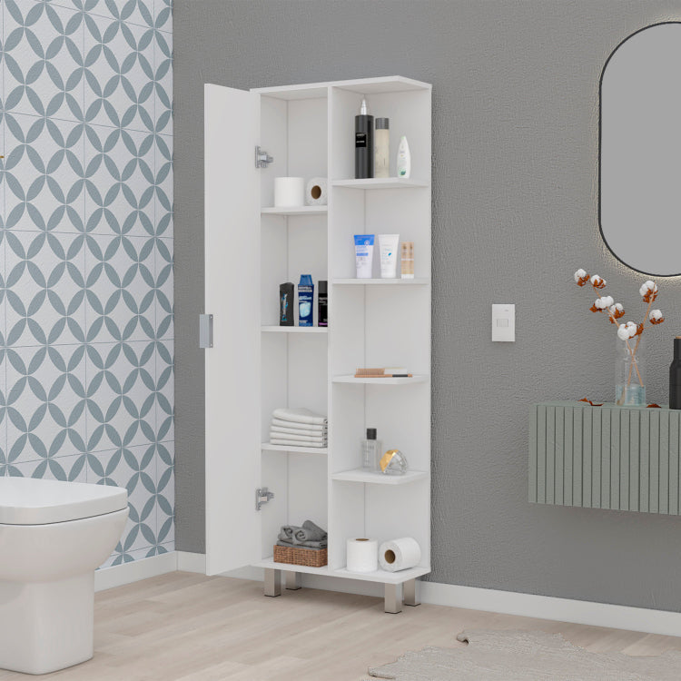 White 1 Door Linen Cabinet