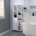 White 9 Shelf Linen Cabinet