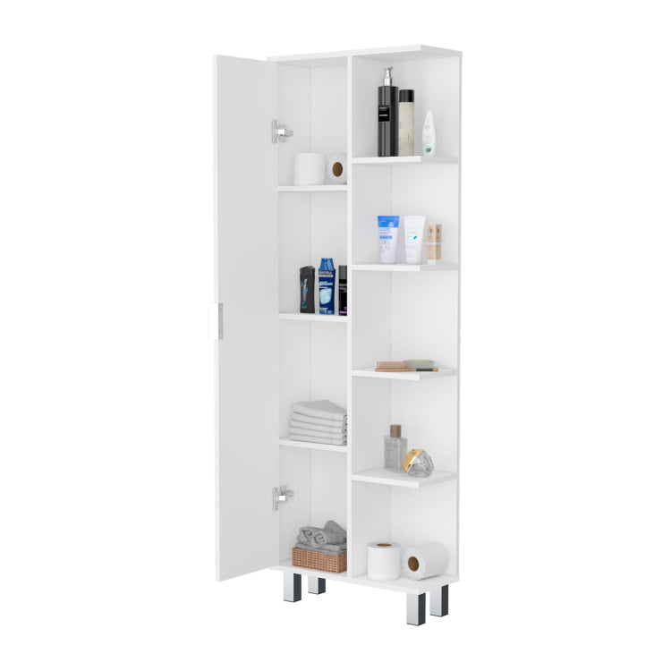 White 1 Door Linen Cabinet