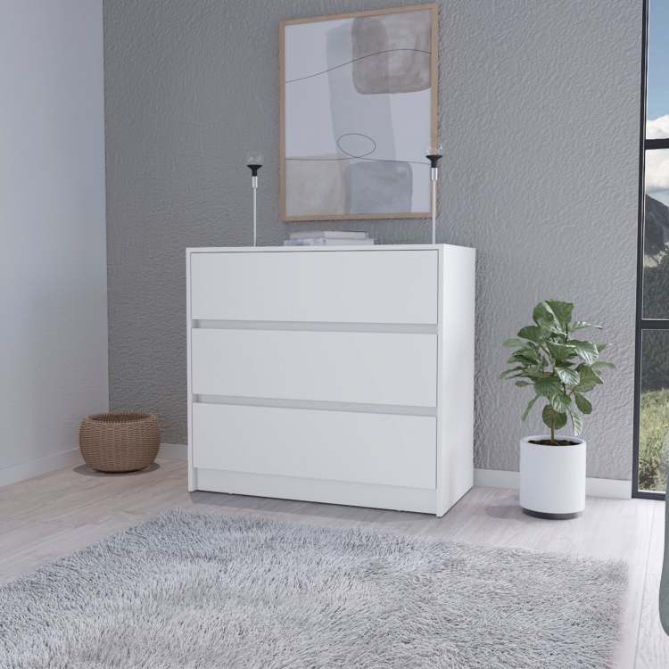 White 3 Drawer Dresser