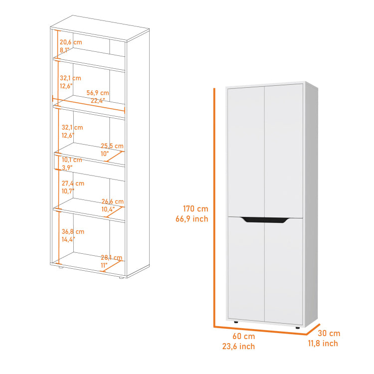 White 5 Shelf Kitchen Pantry