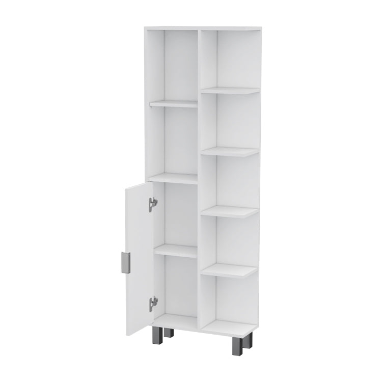 White 9 Shelf Linen Cabinet