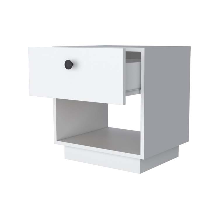 White 1 Drawer Nightstand