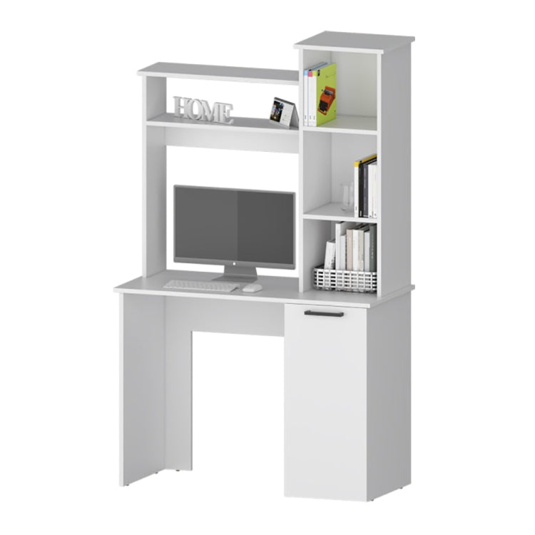 White 3 Tier Storage Shelves Computer Desk