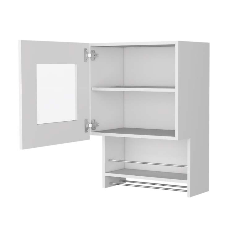 Nolan White Spice And Towel Rack Kitchen Wall Cabinet