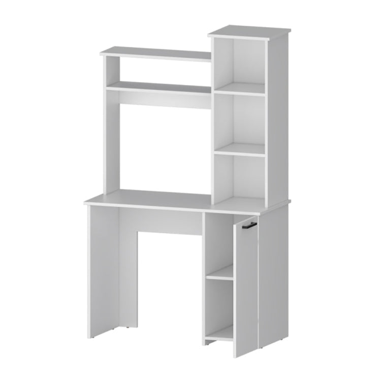 White 3 Tier Storage Shelves Computer Desk