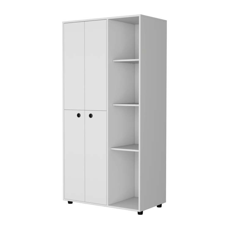 White 1 Drawer Armoire Closet