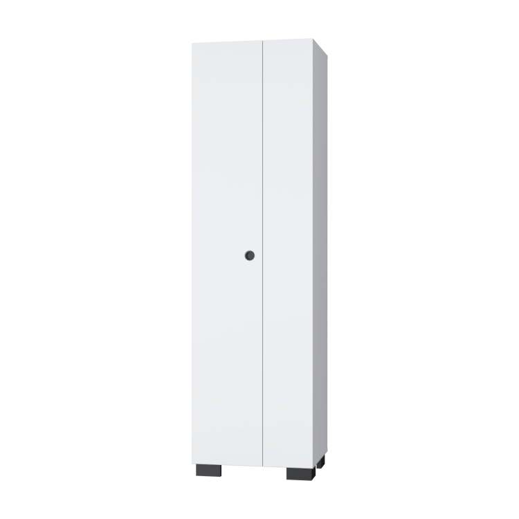 White Storage Shelves Broom Cabinet