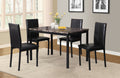 Citico 5 Piece Metal Dinette Set With Laminated Faux Marble Top, Black