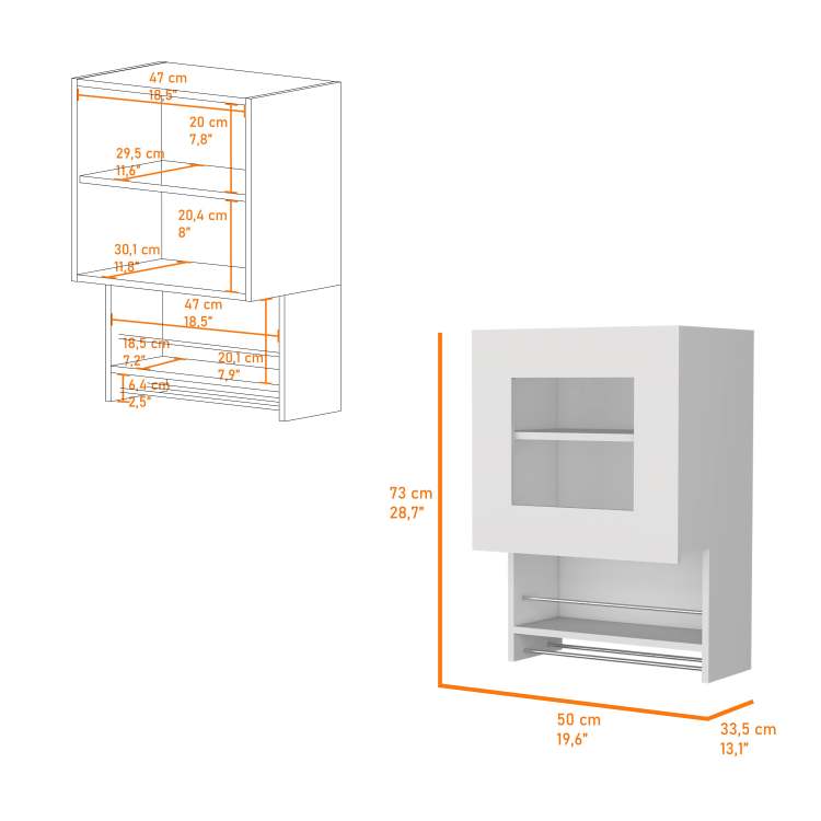 Nolan White Spice And Towel Rack Kitchen Wall Cabinet