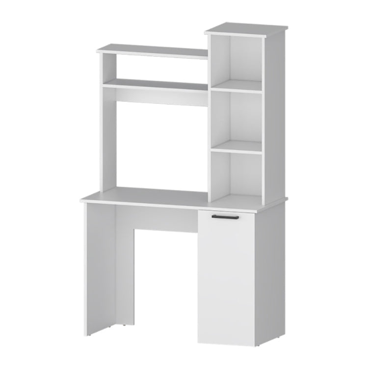 White 3 Tier Storage Shelves Computer Desk