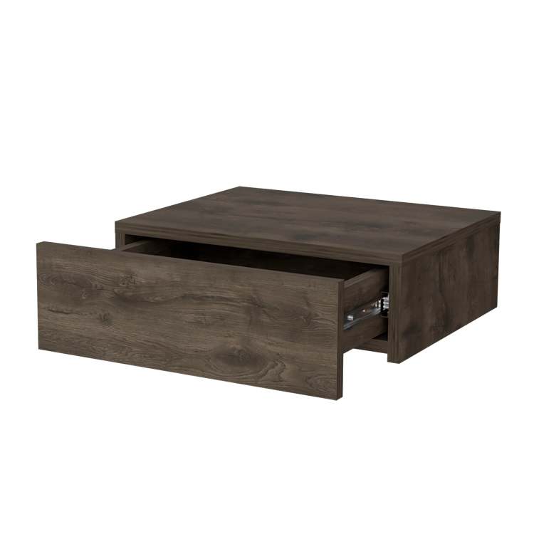 Dark Brown Wall Mounted Floating Nightstand