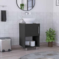 Gouda 18" Single Bathroom Vanity, One Open Shelf, Single Door Cabinet Black