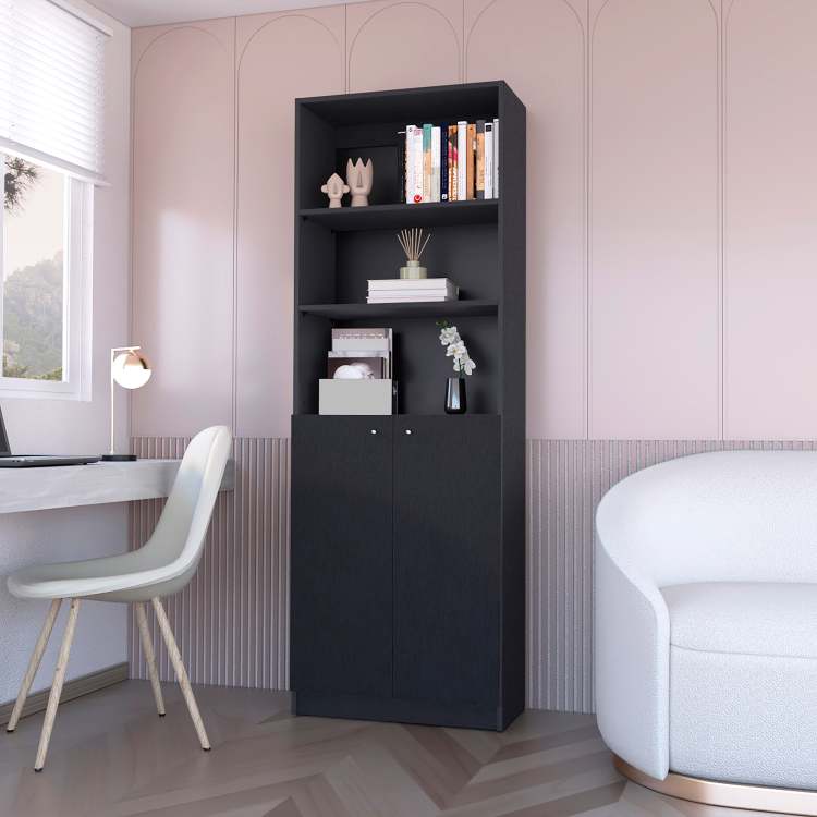 Wenge 2 Door Bookcase