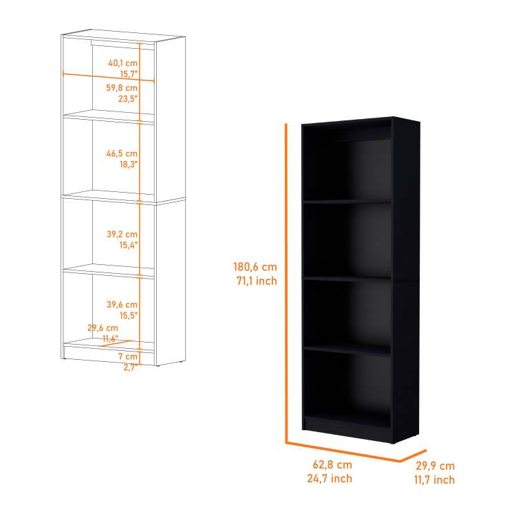 Wenge Tier Storage Shelves Bookcase