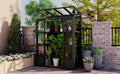 78 Inch Wooden Greenhouse Cold Frame With 4 Independent Skylights And 2 Folding Middle Shelves, Walk In Outdoor Greenhouse, Black