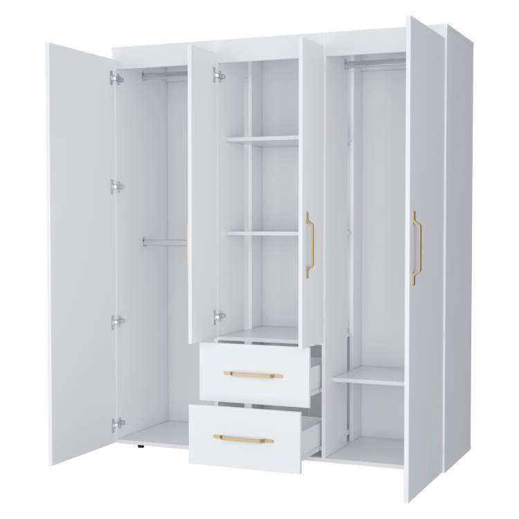 White All In One 2 Door Armoire