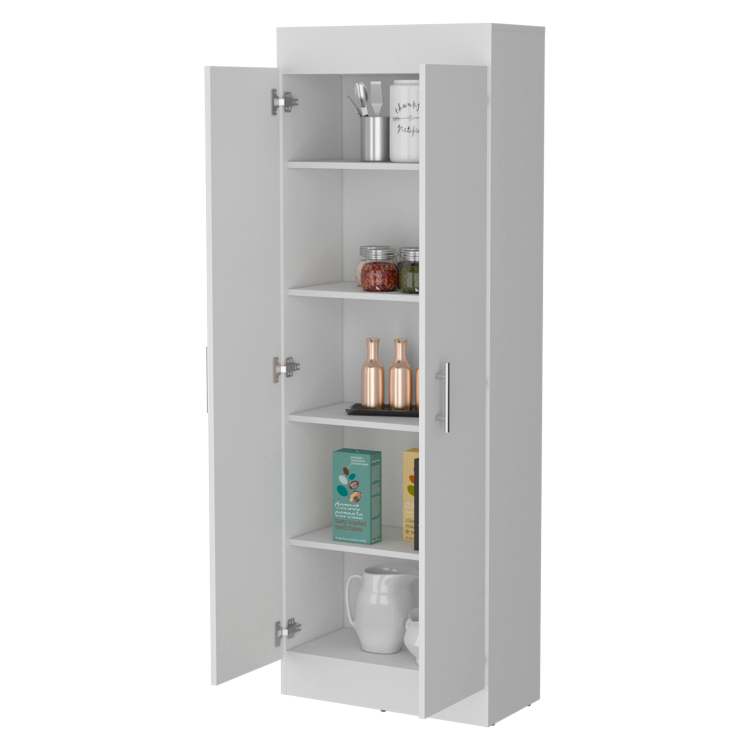 White 5 Shelf Storage Pantry Cabinet