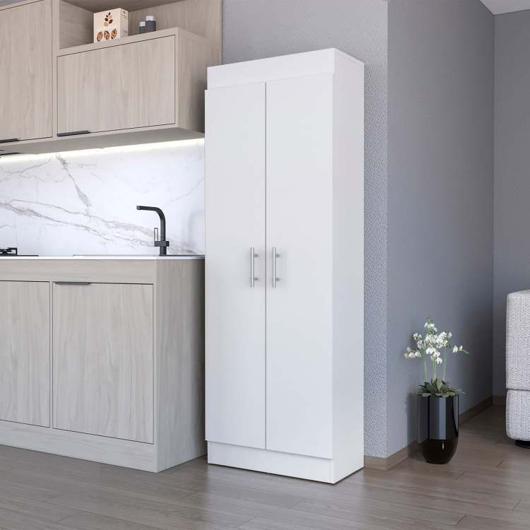 White 5 Shelf Storage Pantry Cabinet
