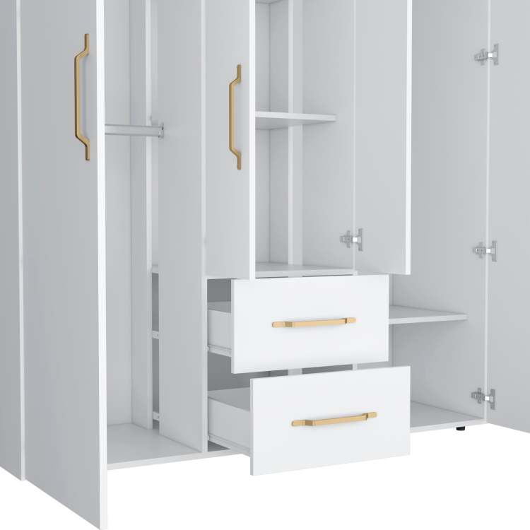 White All In One 2 Door Armoire
