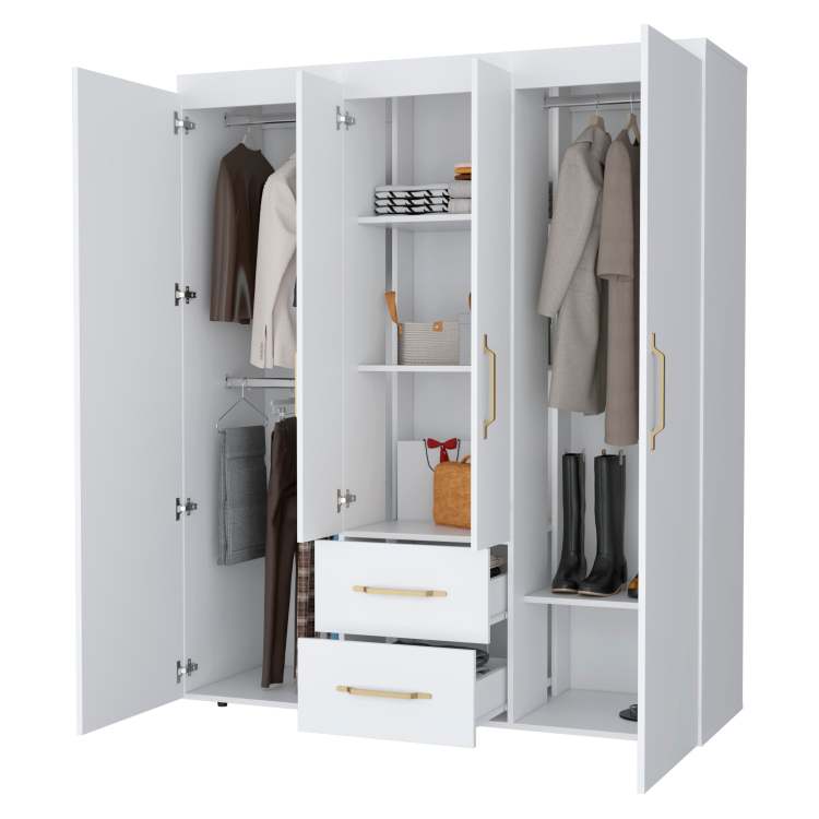 White All In One 2 Door Armoire