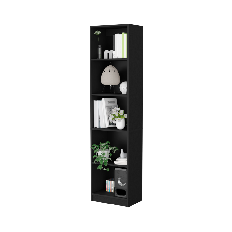 Wenge 5 Shelf Slim Bookcase