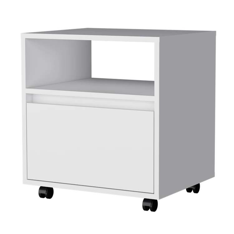 White 1 Drawer Nightstand