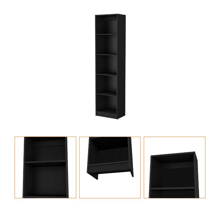 Wenge 5 Shelf Slim Bookcase