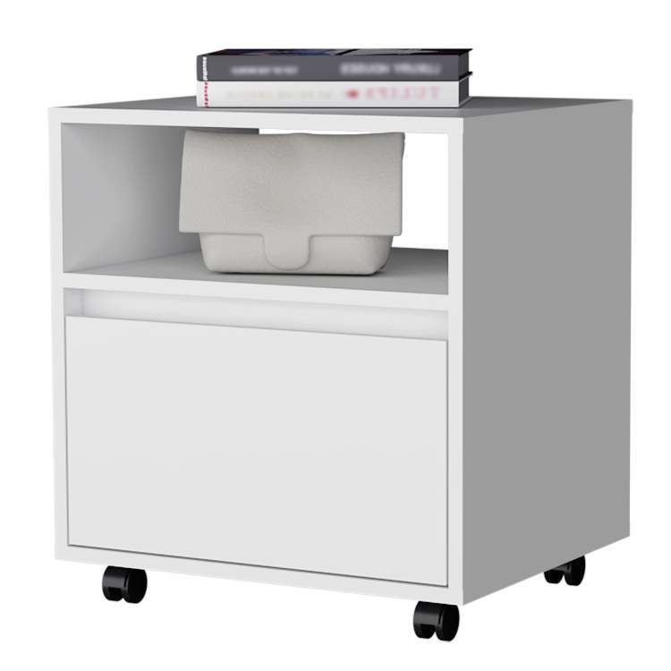 White 1 Drawer Nightstand