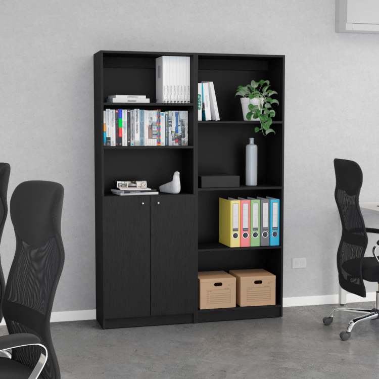 Wenge 2 Piece Living Room Set With 2 Bookcases