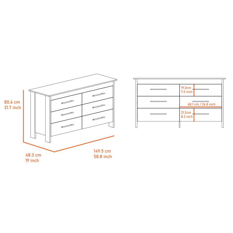 Dakota White 2 Piece Bedroom Set