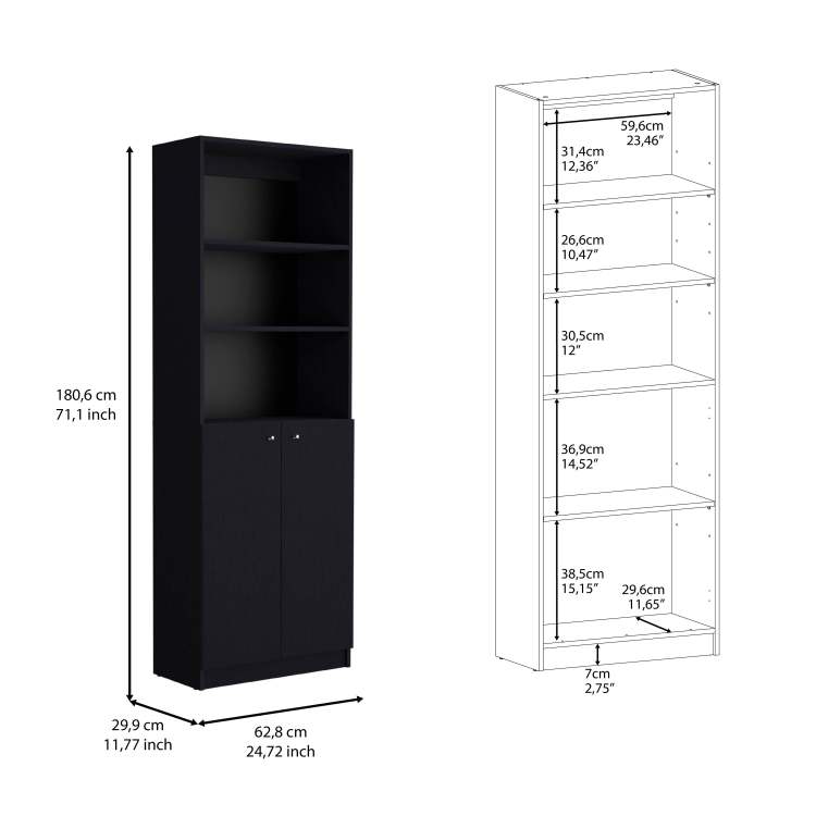 Wenge 2 Piece Living Room Set With 2 Bookcases