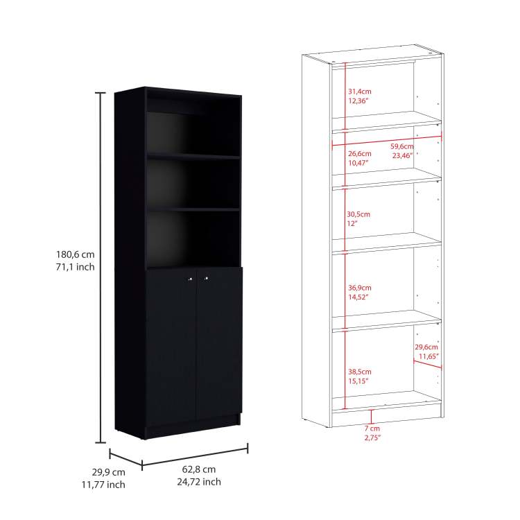 Wenge 3 Piece Living Room Set With 3 Bookcases