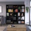 Wenge 3 Piece Living Room Set With 3 Bookcases