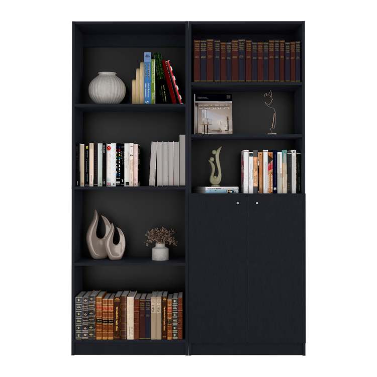 Wenge 2 Piece Living Room Set With 2 Bookcases
